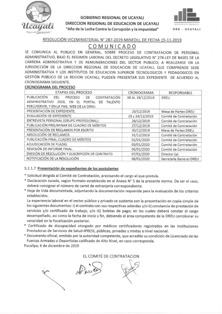 Proceso De ContrataciÓn De Personal Administrativo Bajo El Decreto Legislativo N° 276 De La 9967